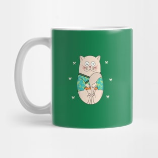 cute Japanese cat front Mug